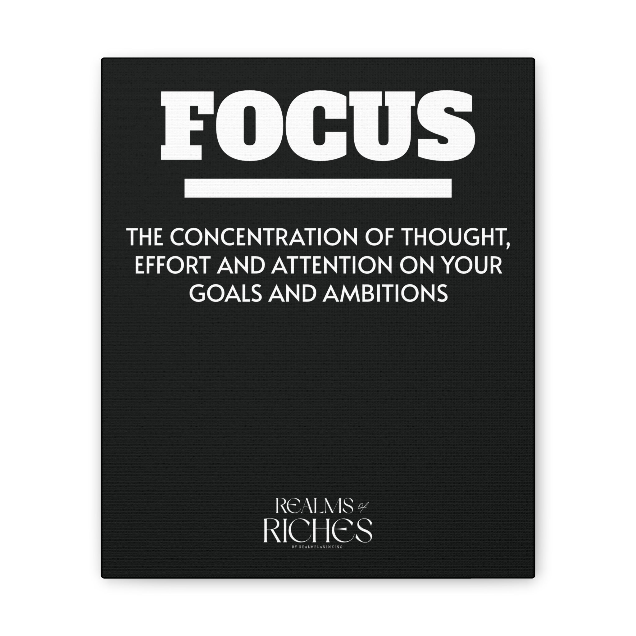 FOCUS Canvas Wall Art — Motivational Quote Stretched Canvas