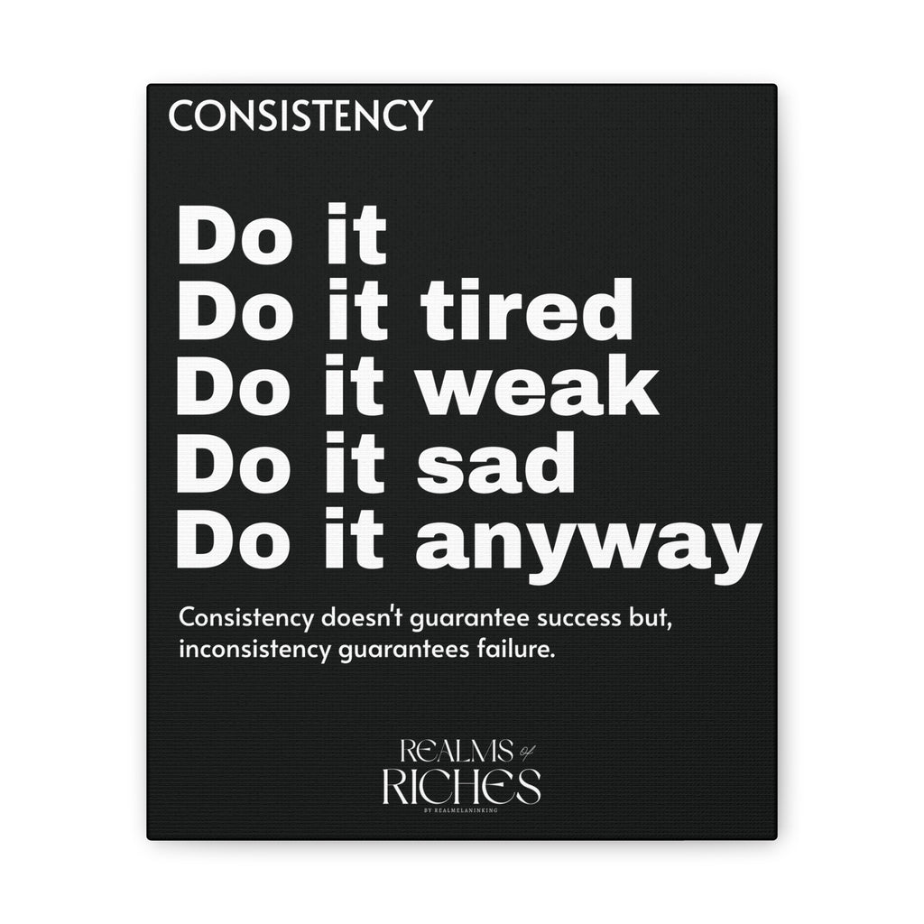 Consistency Canvas Wall Art — Motivational Quote Stretched Canvas