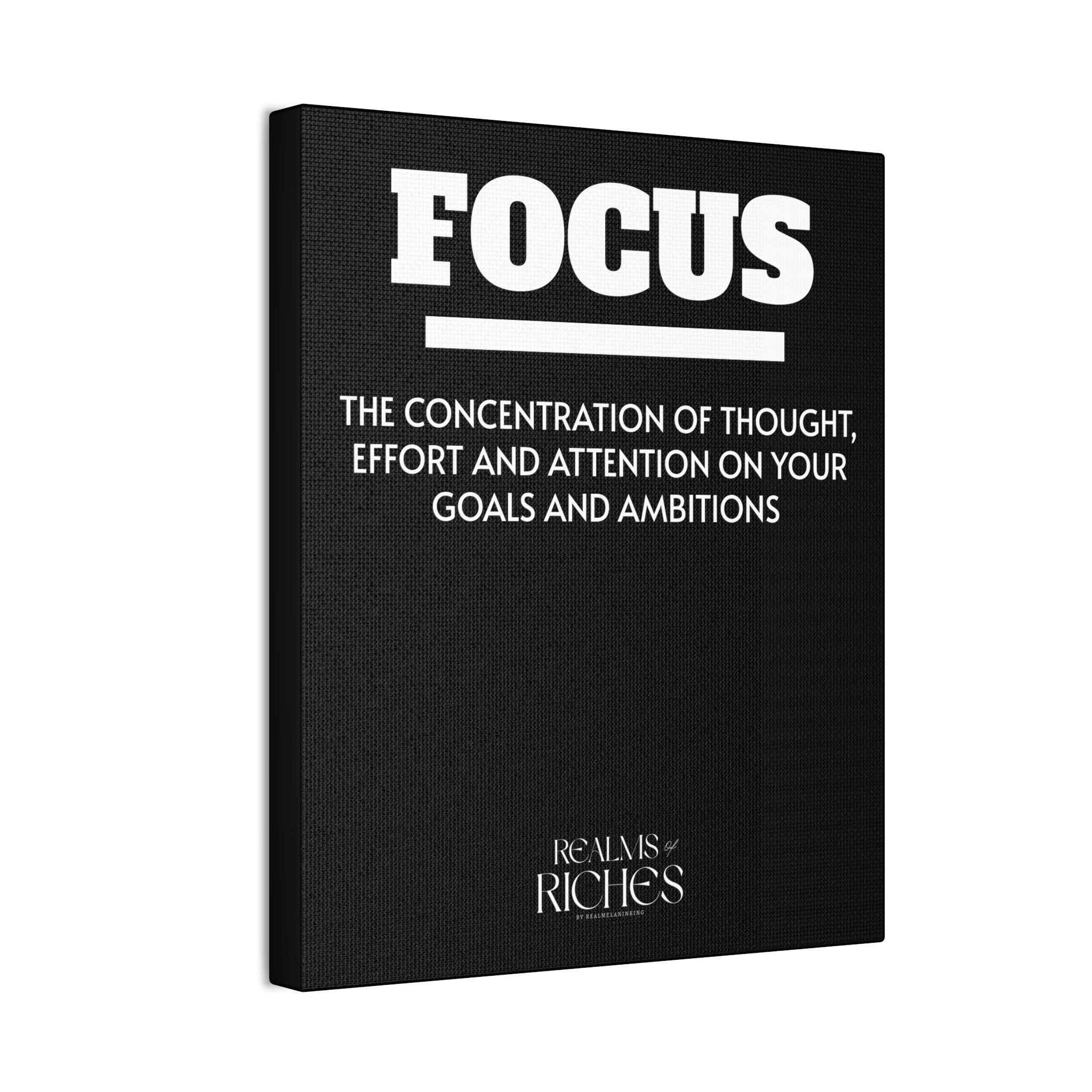 FOCUS Canvas Wall Art — Motivational Quote Stretched Canvas
