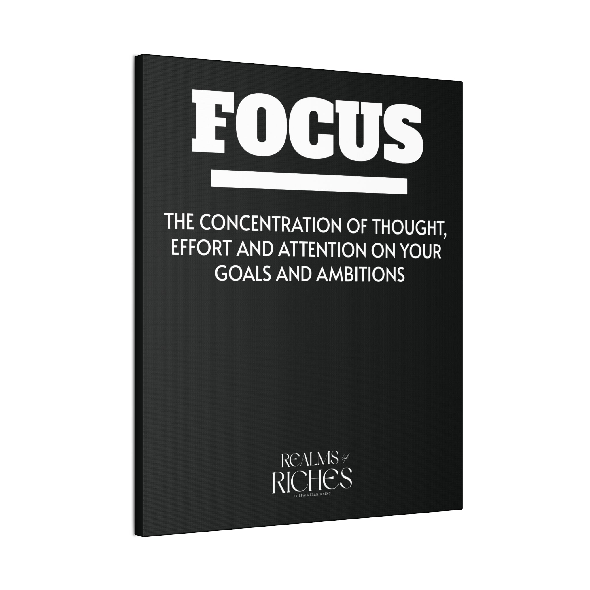 FOCUS Canvas Wall Art — Motivational Quote Stretched Canvas