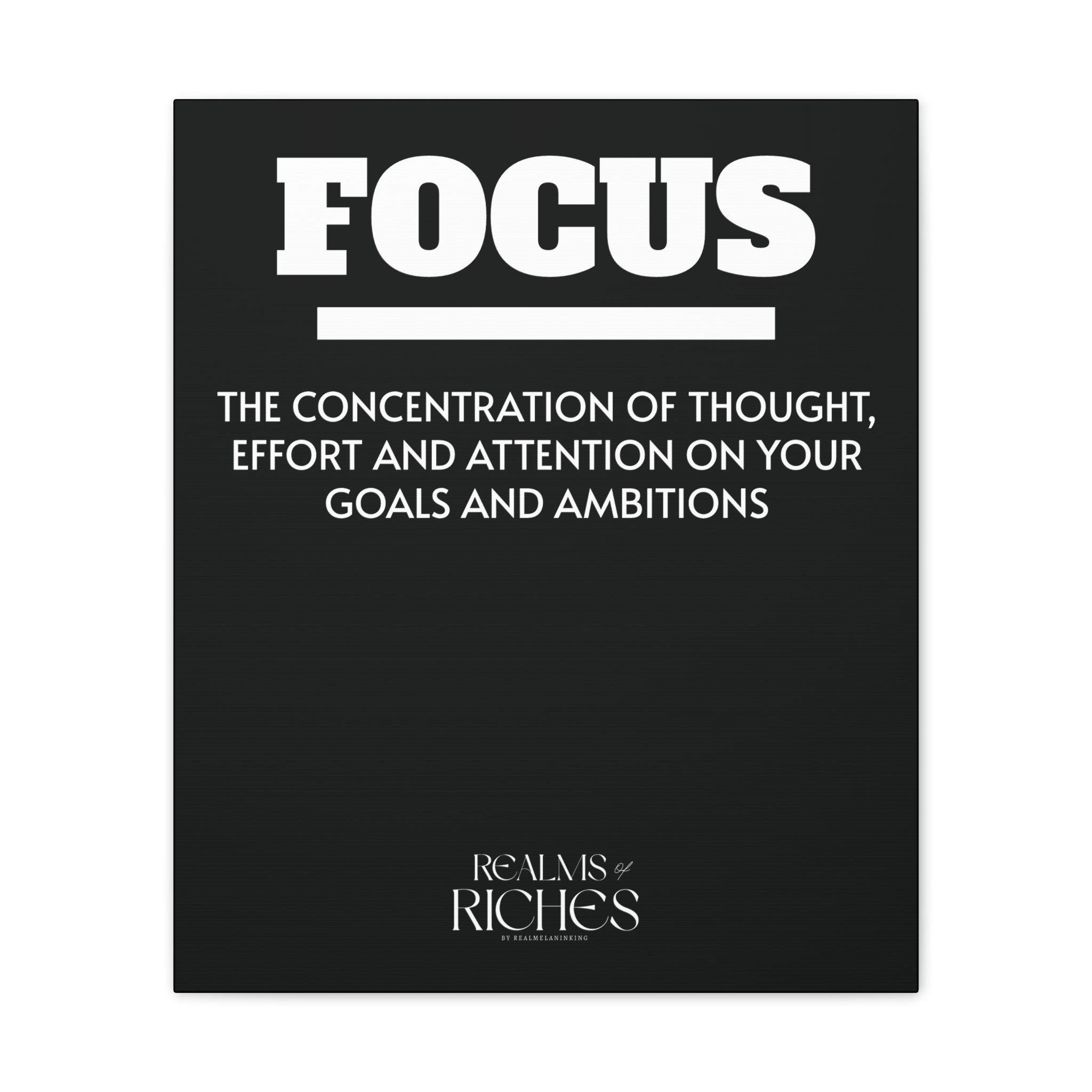 FOCUS Canvas Wall Art — Motivational Quote Stretched Canvas