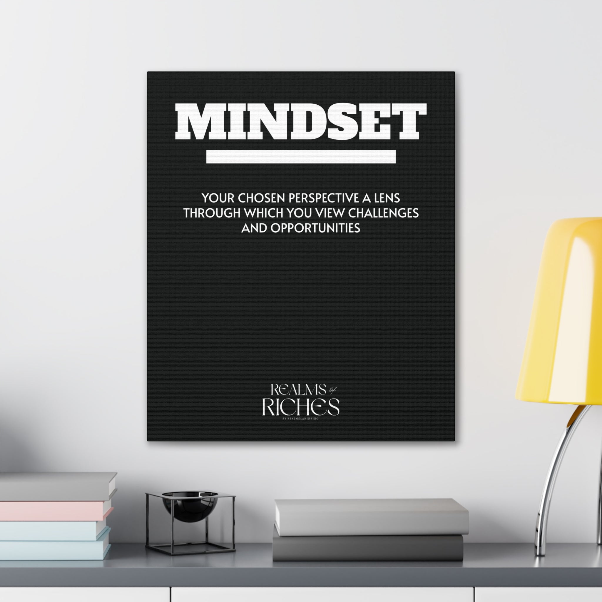 Mindset Canvas Wall Art — Motivational Quote Stretched Canvas