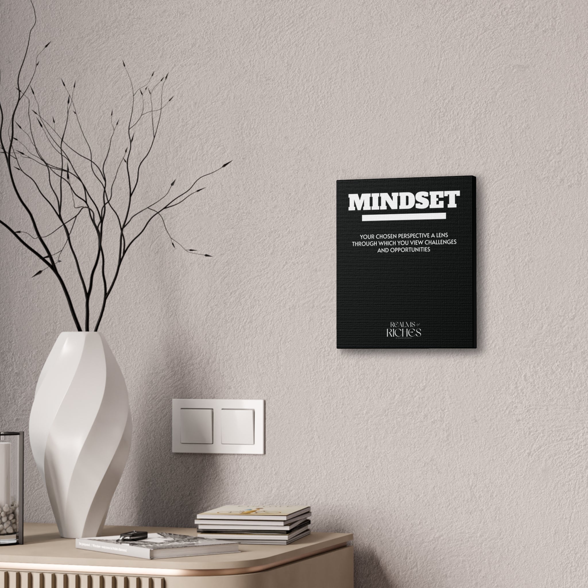 Mindset Canvas Wall Art — Motivational Quote Stretched Canvas