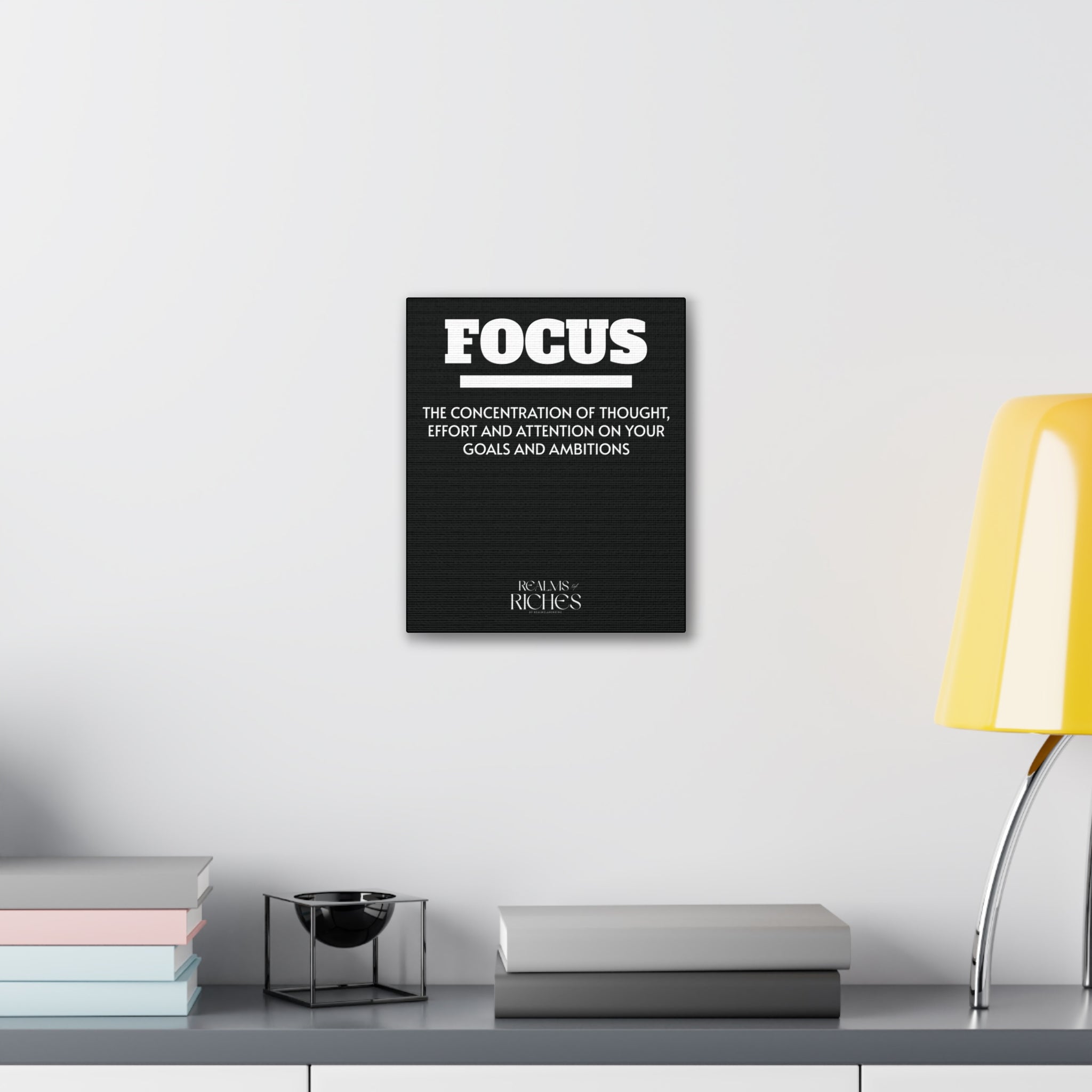 FOCUS Canvas Wall Art — Motivational Quote Stretched Canvas
